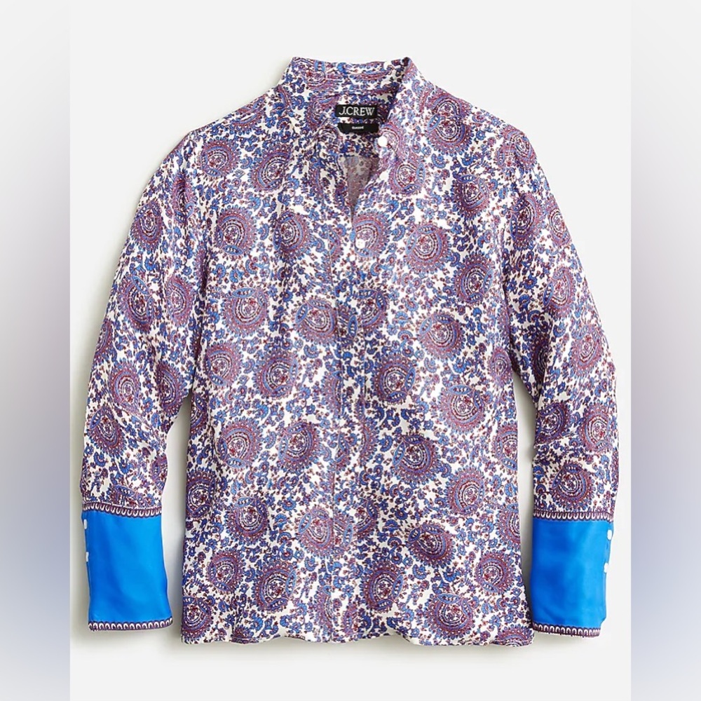 J. Crew Classic-fit drapey cupro-blend shirt Women’s Size 10 - NWT